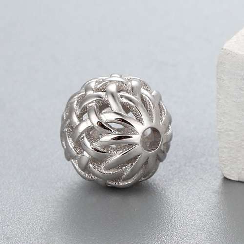 925 sterling silver hollow filigree beads