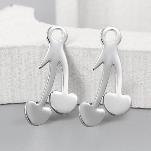 925 sterling silver heart shaped cherry charms
