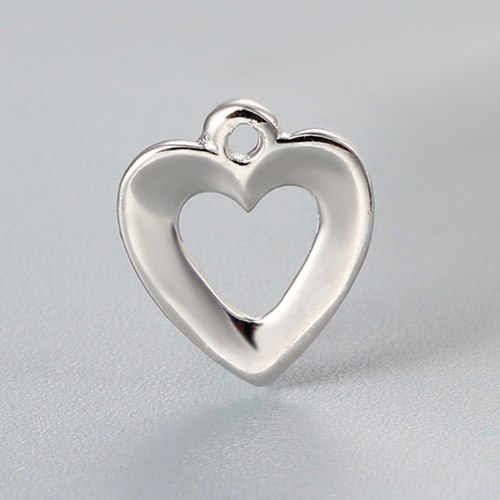 925 sterling silver simple hollow heart charms