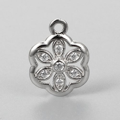 925 sterling silver cz blossom charms