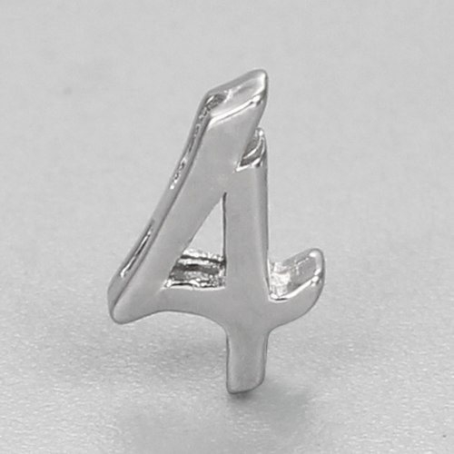925 sterling silver number 4 charms