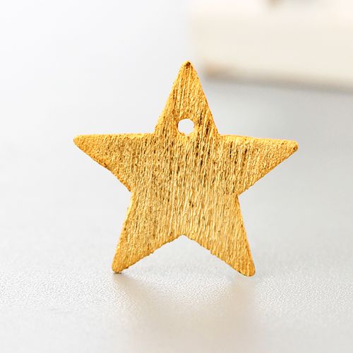 925 sterling silver big brushed star charms