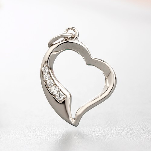 925 sterling silver cz stones heart charms