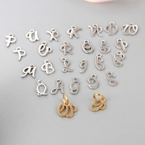 925 sterling silver simple letters charms