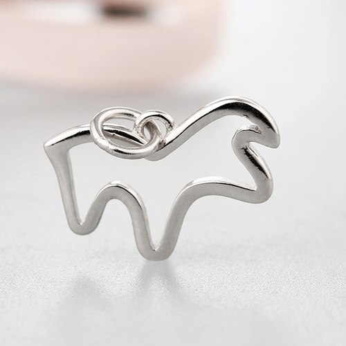925 sterling silver hollow horse charms