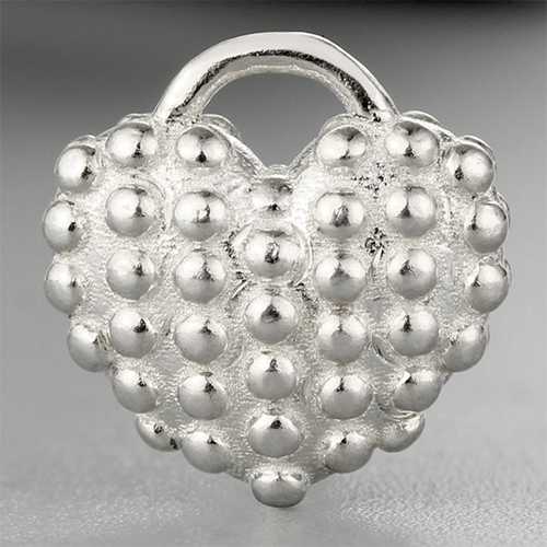 925 sterling silver ball surface heart charms