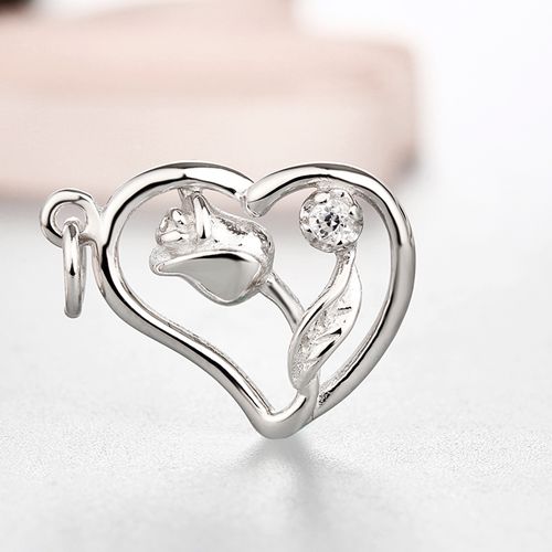 925 sterling silver flower heart charms