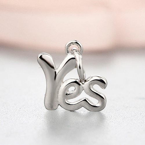 925 sterling silver wholesale letter yes charms