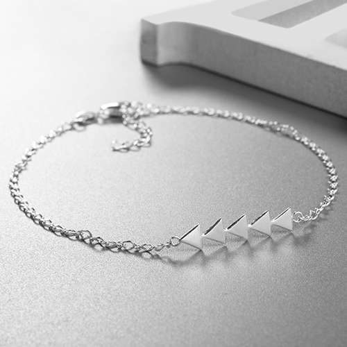 925 sterling silver overlapping triangles bracelet