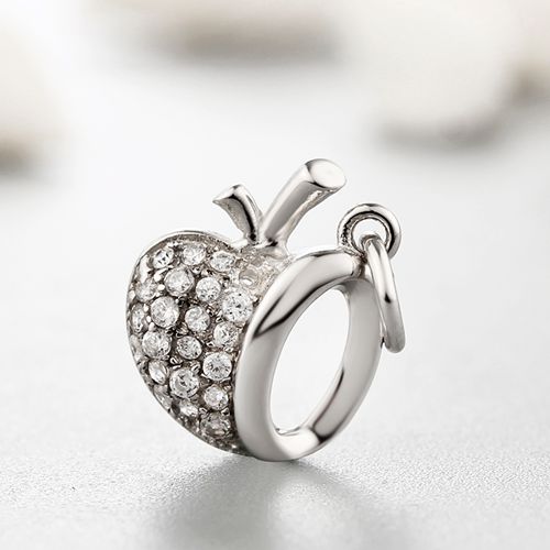 925 sterling silver cz apple charms
