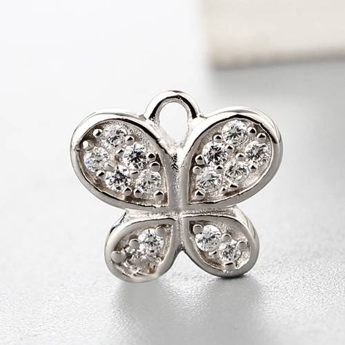 925 sterling silver cz butterfly charms