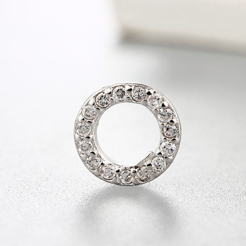 925 sterling silver round shape cz stones charms