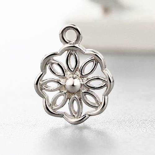 925 sterling silver hollow sun flower charms