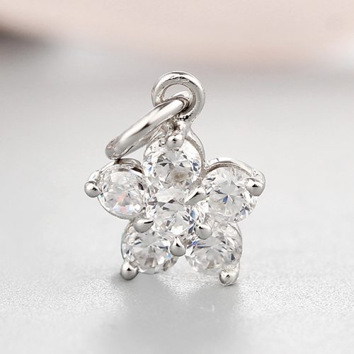 925 sterling silver cz beautiful flower charms