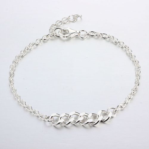 925 sterling silver curb cutting chain and cable chain bracelets