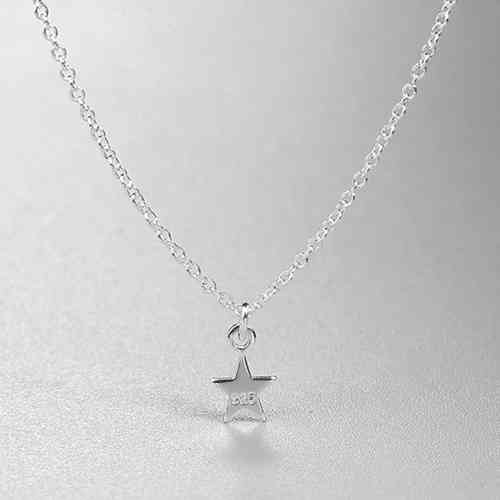 925 sterling silver simple star necklace