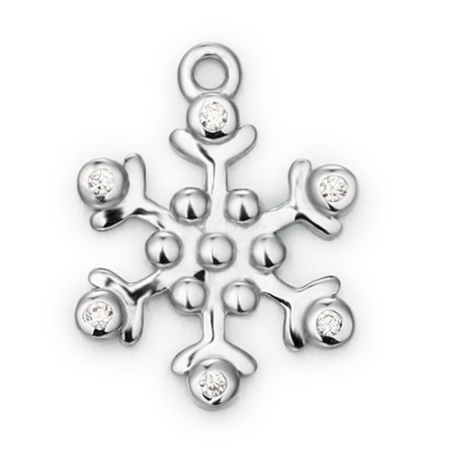 925 sterling silver cubic zirconia snowflake charms