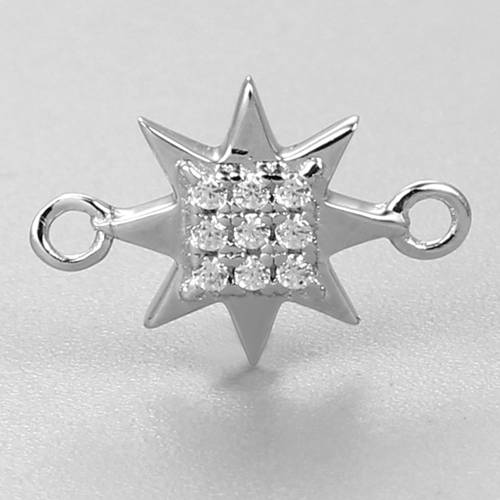 925 sterling silver star with zircons charms