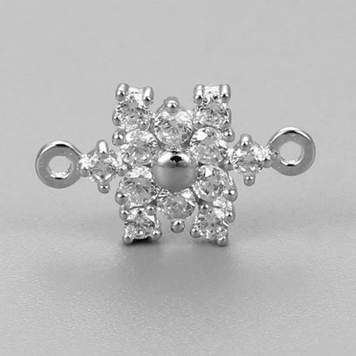 925 sterling silver snowflake connector charms