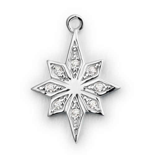 925 sterling silver cubic zirconia snowflake charms