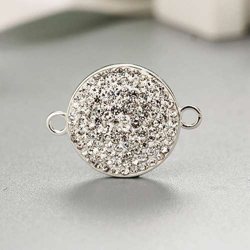 925 sterling silver round crystals clay charms