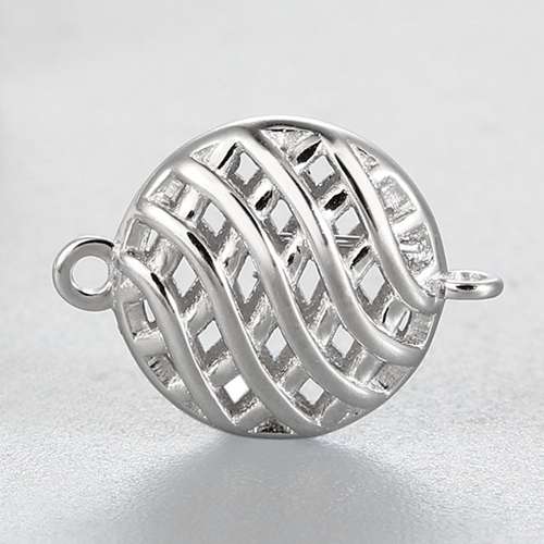 925 sterling silver hollow round charms