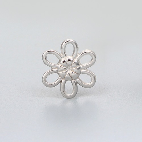 925 sterling silver oxidized flower charms