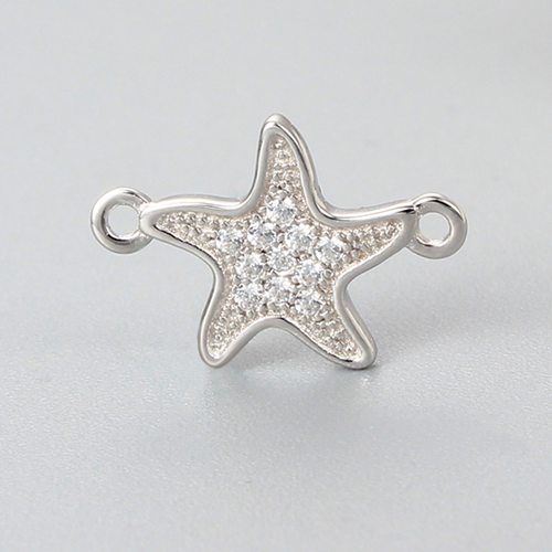 925 sterling silver cubic zirconia starfish charms