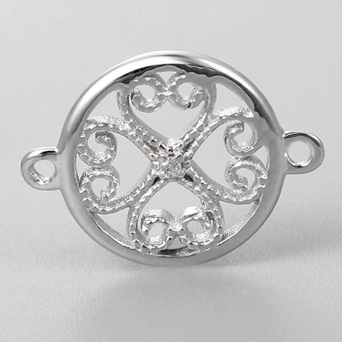 925 sterling silver round connector charms