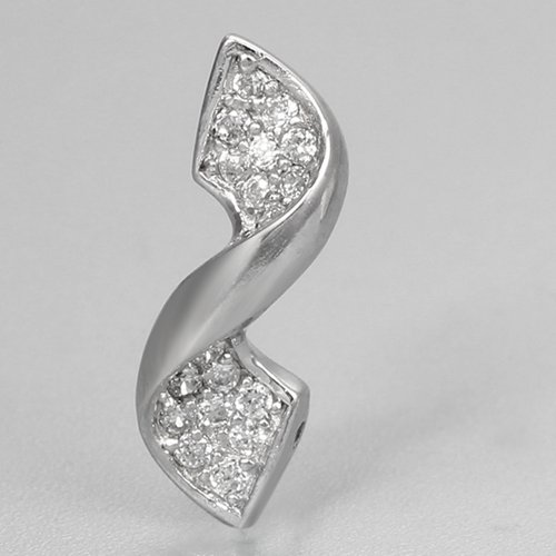 925 sterling silver cubic ziroconia twist charm pendant