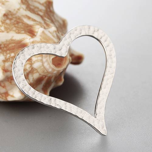 925 sterling silver hollow heart charm