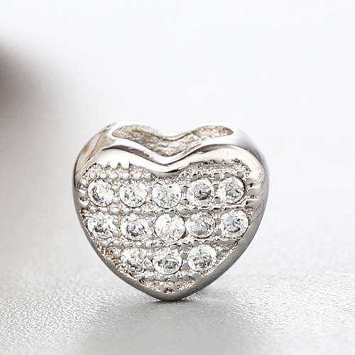925 sterling silver fancy cz heart charm
