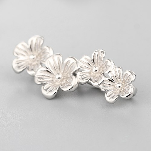 925 sterling silver four flowers connector charms