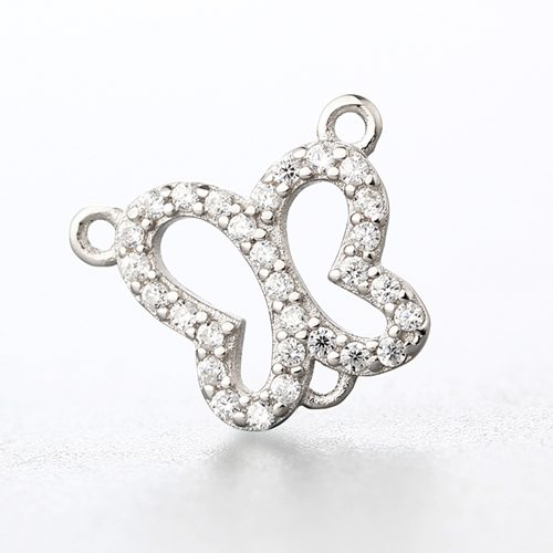 925 sterling silver cubic zirconia butterfly charms
