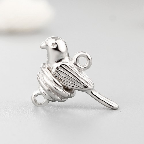 925 sterling silver simple bird nest charms