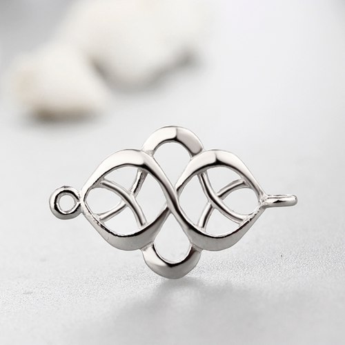 925 sterling silver unique hollow diamond shaped charms