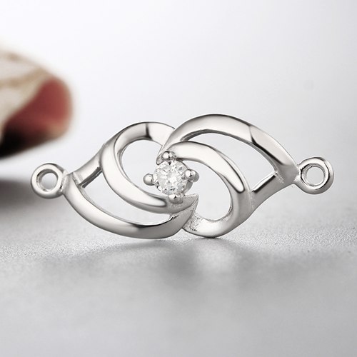 925 sterling silver cubic zirconia connector charms