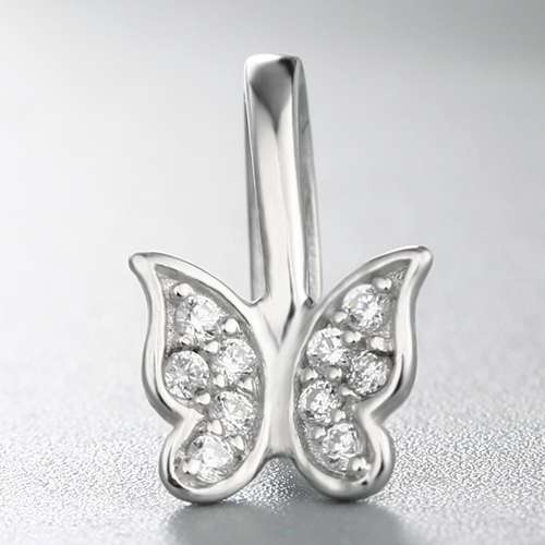 925 sterling silver cubic zirconia butterfiy  pendant clasps