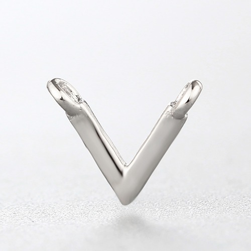925 sterling silver letter V connector charms