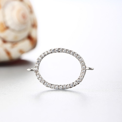 925 sterling silver cubic zirconia ring connector charms