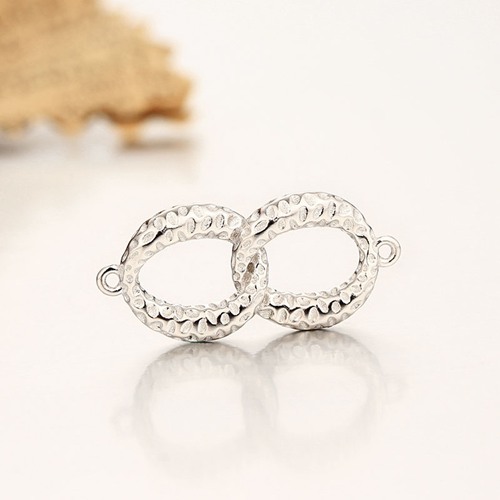 925 sterling silver interlocked rings connector charms