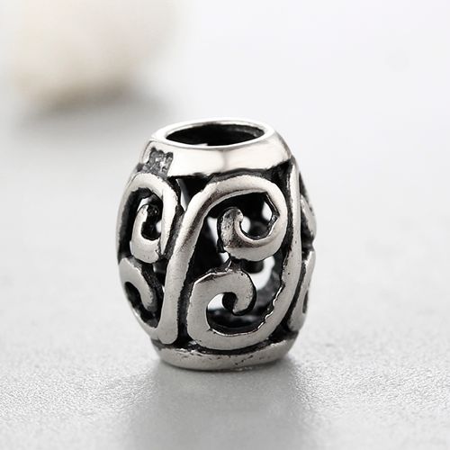 925 sterling silver retro engraved hollow oval beads