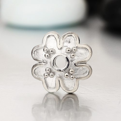 925 sterling silver delicate flower shape bead cap spacers