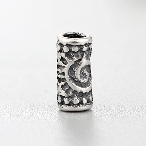 925 sterling silver cylinder sun pattern beads