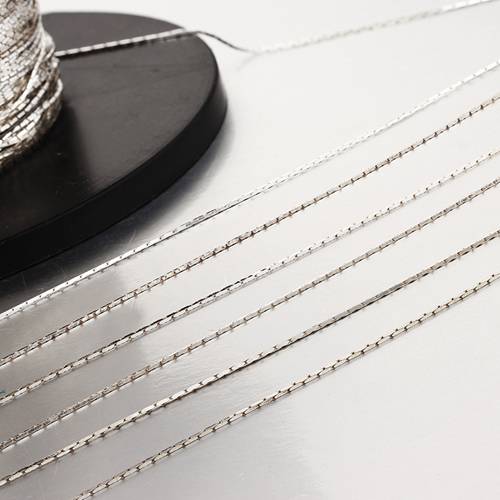 925 sterling silver  4 sides cut bamboo chain