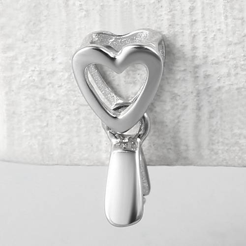 925 sterling silver hollow heart crystal clasps with clip