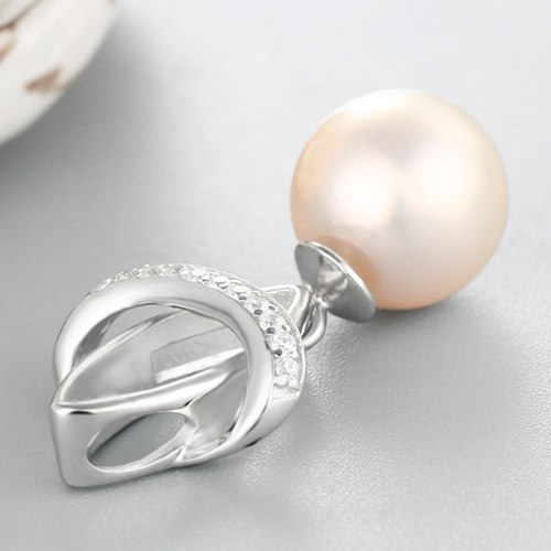 925 sterling silver cz stone ring belt design olive pendant pearl caps