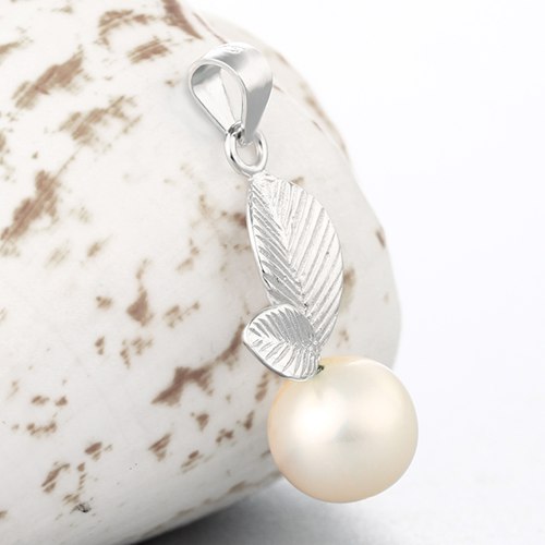 925 sterling silver two leaves pendant for pearl