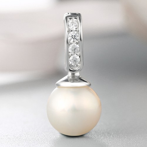 925 sterling silver cubic zirconia pearl pendant bail
