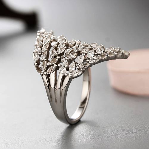 925 sterling silver elegant rings with zircon stones